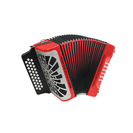 Acordeón Hohner El Rey del Vallenato rojo, vista principal