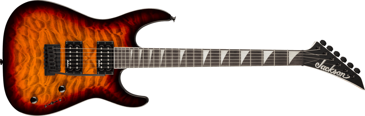 Jackson JS20 DKQ 2PT Transparent Tobacco Burst, vista frontal
