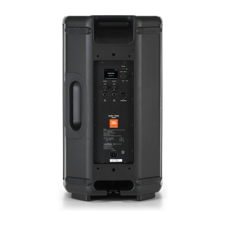 JBL EON712 vista posterior y panel de conexiones