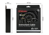 Detalle del cable espiral Kirlin IPK-222BFGL y sus conectores