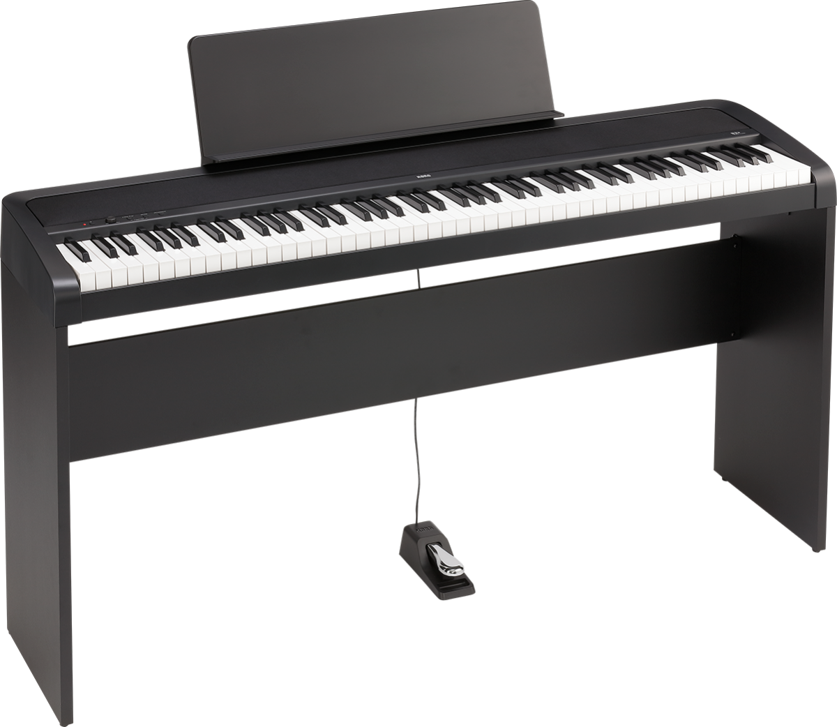 Piano digital Korg B2+BK negro con soporte opcional STB1