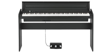 KORG LP-180-BK piano digital negro con base y pedalera, vista frontal
