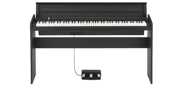 KORG LP-180-BK piano digital negro con base y pedalera, vista frontal