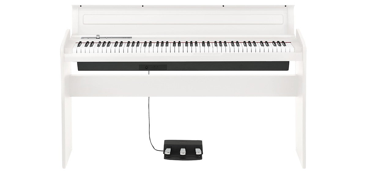 KORG LP-180-WH piano digital blanco con base y pedalera, vista frontal