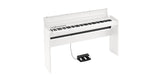 KORG LP-180-WH piano digital blanco con mueble, vista en ángulo