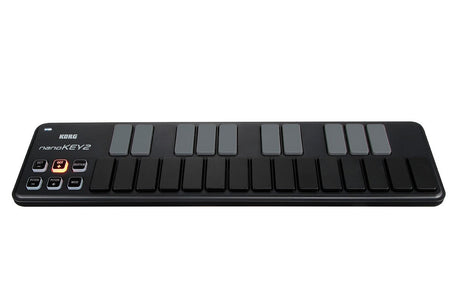 Controlador MIDI Korg nanoKEY2 negro en perspectiva