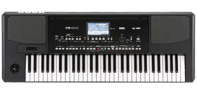 Vista superior del teclado arreglista Korg Pa300 de 61 teclas