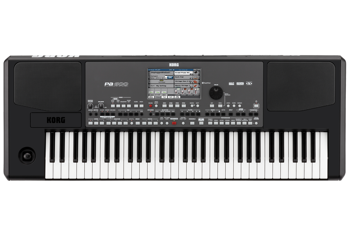 Vista superior del teclado arreglista Korg Pa600 de 61 teclas