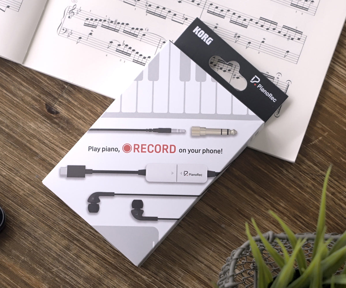 Korg PianoRec con auricular y cables de conexión