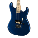 Guitarra Kramer Baretta Special Candy Blue – detalle del cuerpo, pastilla y puente
