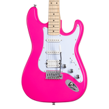 Guitarra Kramer Focus VT-211S Hot Pink – detalle del cuerpo, pastillas y puente