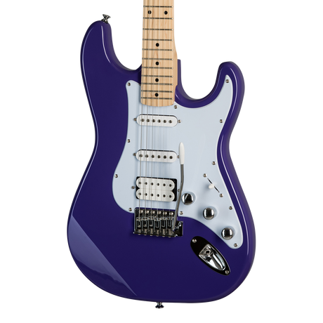 Guitarra Kramer Focus VT-211S Purple – detalle del cuerpo, pastillas y puente