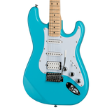 Guitarra Kramer Focus VT-211S Teal – detalle del cuerpo, pastillas y puente