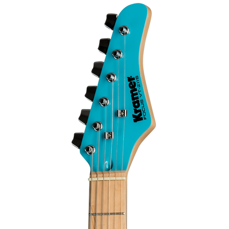 Guitarra Kramer Focus VT-211S Teal – detalle de la pala y clavijas