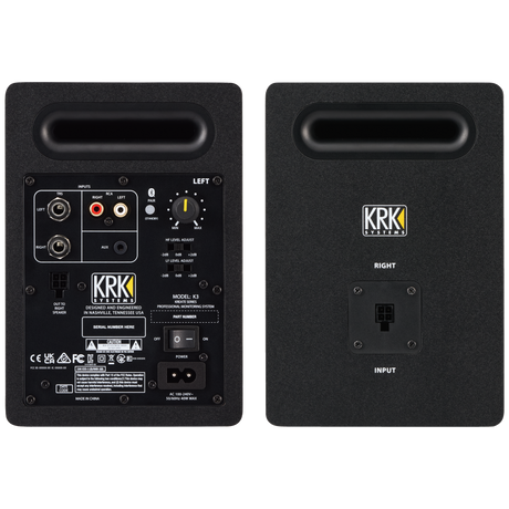 Par de monitores KRK Kreate 3 negros, vista posterior