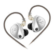 Audífonos in-ear KZ Castor plateados, vista principal centrada