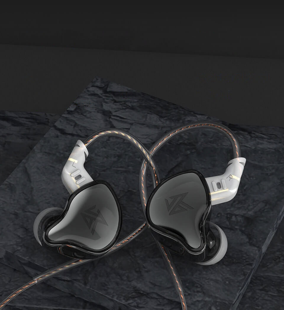 Audífonos in-ear KZ EDC negros, vista principal centrada