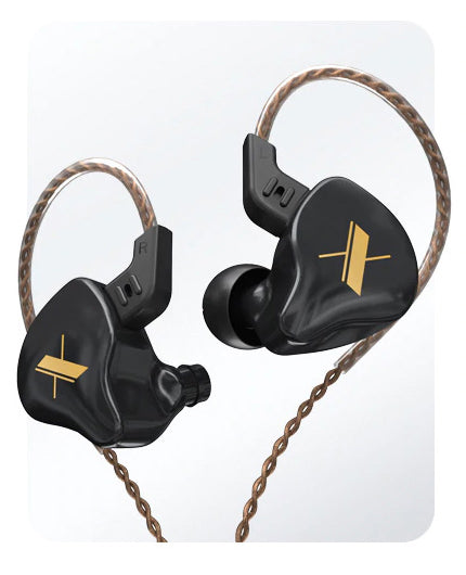 Audífonos in-ear KZ EDX negros, vista principal centrada