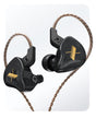 Audífonos in-ear KZ EDX negros, vista principal centrada