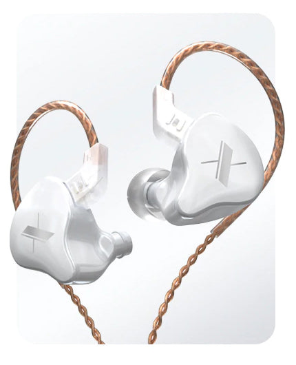 Audífonos in-ear KZ EDX transparentes, vista principal centrada
