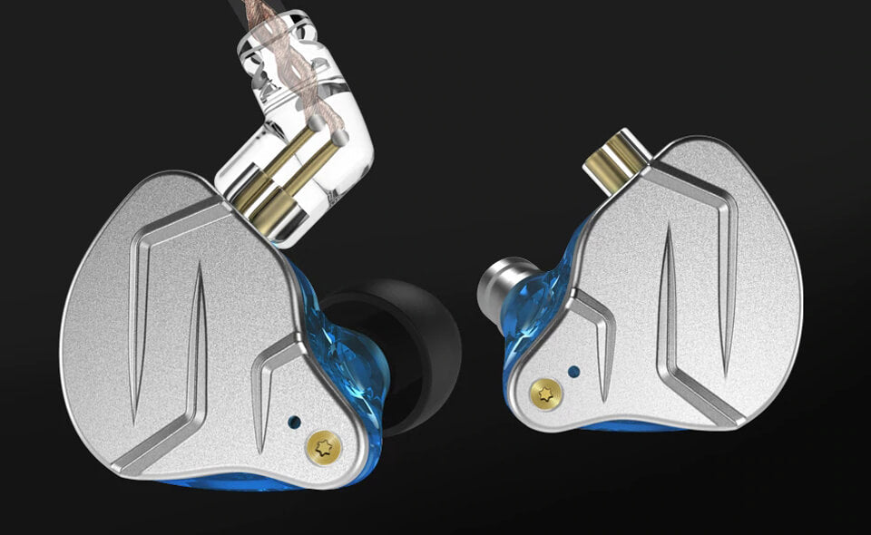 Audífonos in-ear KZ ZSN Pro azules, vista principal centrada