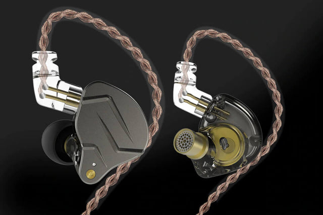 Audífonos in-ear KZ ZSN Pro grises, vista principal centrada