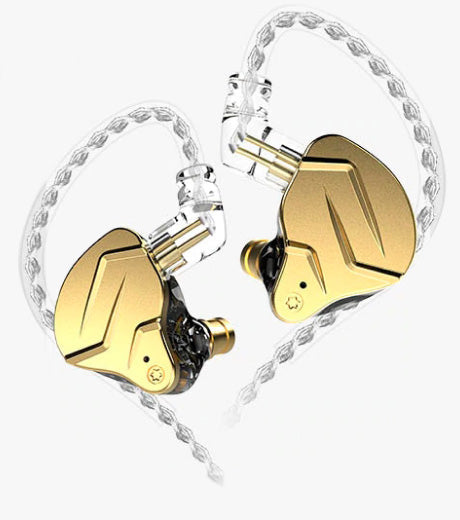 Audífonos in-ear KZ ZSN Pro X dorados, vista principal centrada