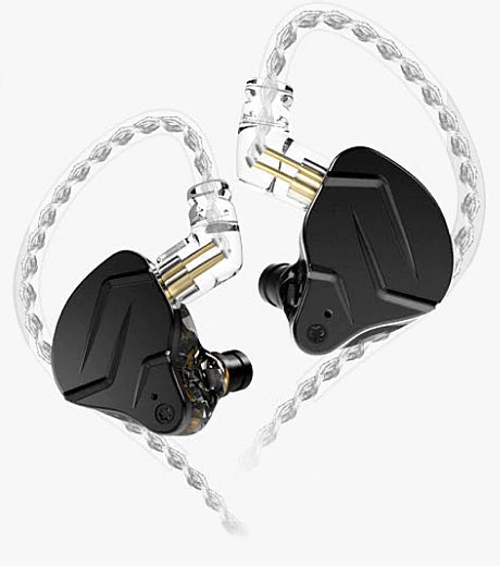 Audífonos in-ear KZ ZSN Pro X negros, vista principal centrada