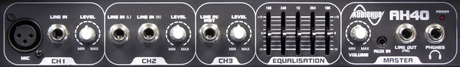 Amplificador Laney AH40, detalle del panel de controles