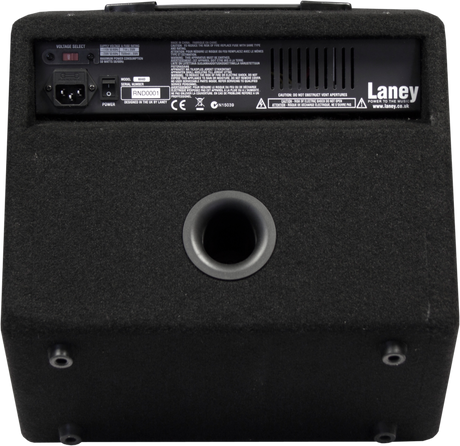 Amplificador Laney AH40, vista inferior y posterior