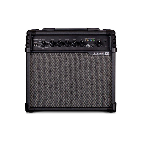 Amplificador Line 6 Spider V 20 MkII, vista frontal sobre fondo blanco