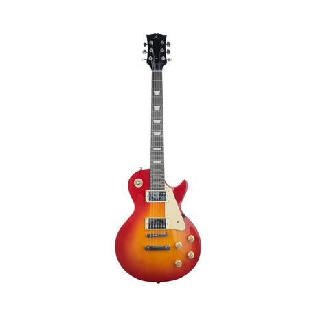 Guitarra Eléctrica Ayson Les Paul LP Sunburst completa en vista frontal sobre fondo blanco