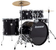 Batería acústica Ludwig Accent negra, kit completo con platillos y hardware