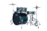 Batería acústica Ludwig Accent Jade Dust verde, vista principal del kit completo