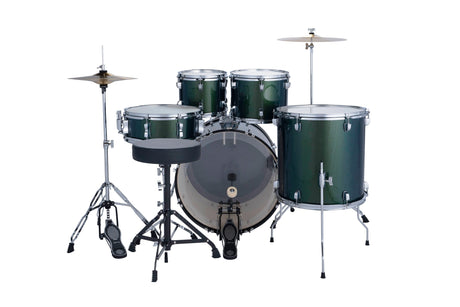 Batería acústica Ludwig Accent Jade Dust verde, vista alternativa del kit