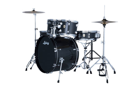 Batería acústica Ludwig Accent Moon Dust gris carbón, vista principal del kit completo