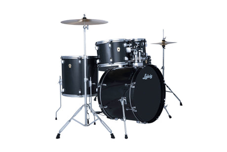 Batería acústica Ludwig Accent Moon Dust gris carbón, vista frontal diagonal