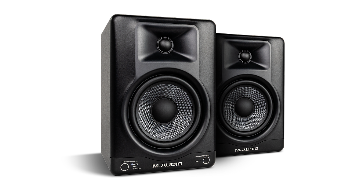 Monitores de estudio M Audio BX5 BT par vista completa