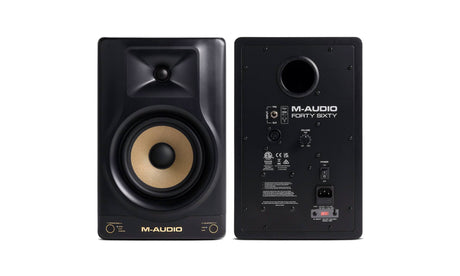 Monitor de estudio M Audio Forty Sixty vistas frontal y posterior