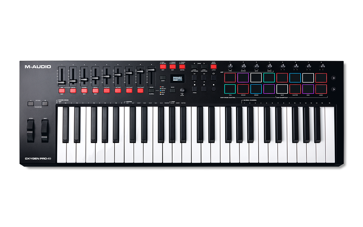 Controlador MIDI M Audio Oxygen Pro 49 panel posterior