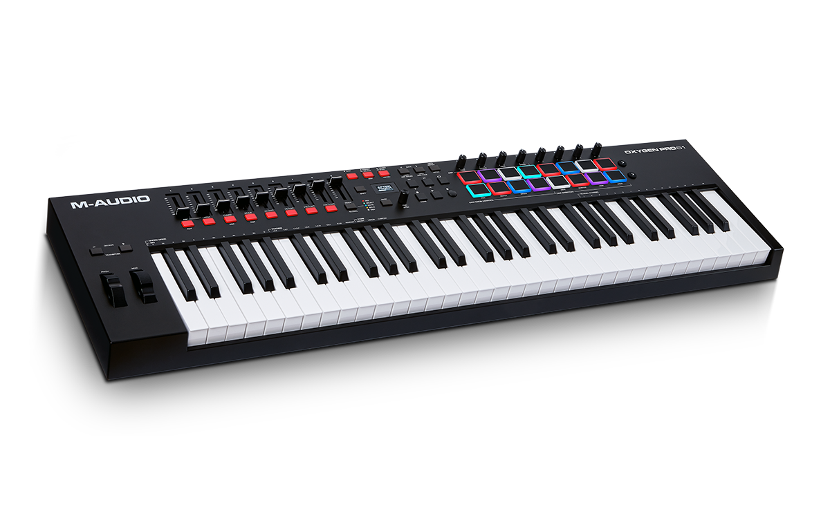 Controlador MIDI M Audio Oxygen Pro 61 vista principal completa