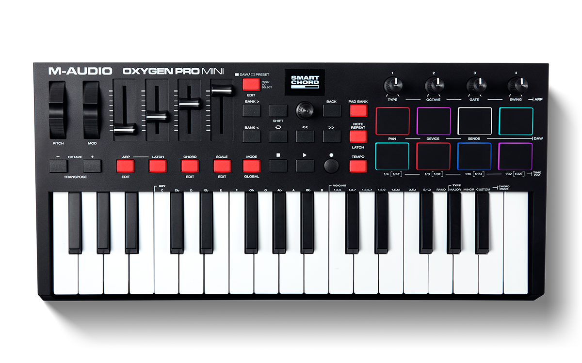 Controlador MIDI M Audio Oxygen Pro Mini panel posterior