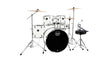 Batería Mapex Comet CM5295FTC White Thin Grain con hardware, platillos y banqueta, vista completa