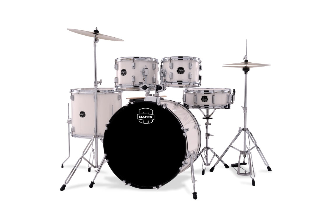 Batería Mapex Comet White Thin Grain, vista oficial 2