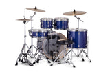 Batería Mapex Venus Blue Sky Sparkle con platillos, vista posterior