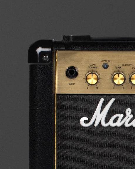 Marshall MG10, detalle de entrada y controles de volumen y ganancia