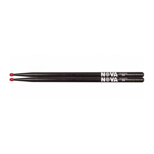 Baquetas Nova N5ANB negras con punta de nylon roja