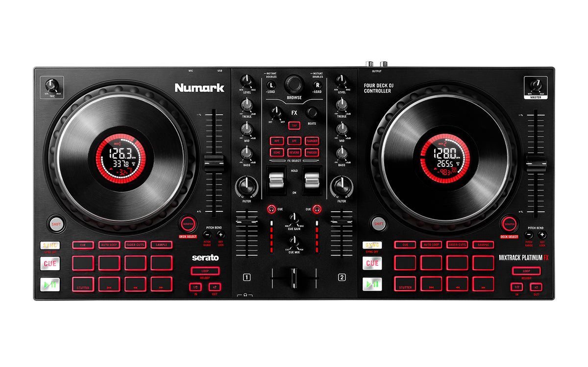 Controlador DJ Numark Mixtrack Platinum FX vista superior completa
