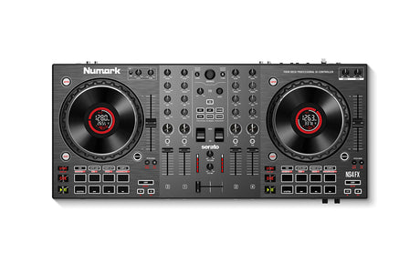 Controlador DJ Numark NS4FX vista superior completa