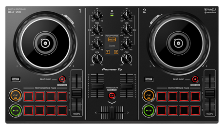 Controlador DJ Pioneer DDJ-200, vista superior